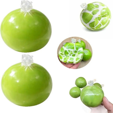 Green Grape Design Wax Cracking Squeeze Toy Crispy Feel Crackable Texture Crispy Stress Balls Handmade Craft Soft TPR
