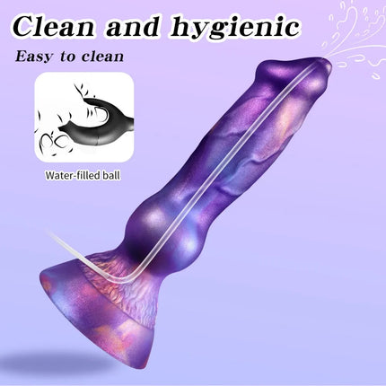Realistic Dog Penis Squirting Dildo Anal Plug Knot Suction Cup Enema Ball Waterproof Silicone Fantasy Adult Toy for Men and Wome