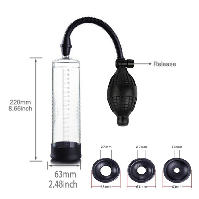 Male Manual Penis Pump Penis Enlarger Negative Pressure Vacuum Pump Big Dick Erection Enhancement Trainer Equipment Adult SexToy