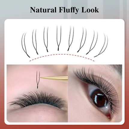 NAGARAKU U Shape YY 2D UU Soft Light Natural Eyelash Extensions Parallel Makeup Supplies Dark Brown
