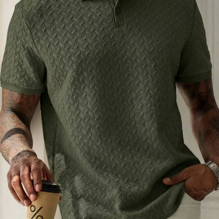 New men's summer breathable polo shirt, short-sleeved pure color casual men's polo shirt, lightweight elastic polo shirt