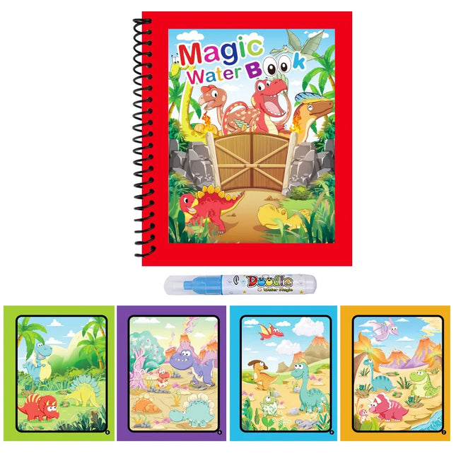 Repeated Children Drawing Coloring Books Sensory Early Education Puzzle Drawing Toys Ocean Dinosaur Animal Water Drawing Picture