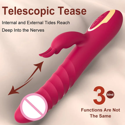 Thrusting Vibrator G Spot Dildo Sex Toy for Woman with Thrusting Vibration Rabbit Vibrators Clitoral Massager Sexual Wellness