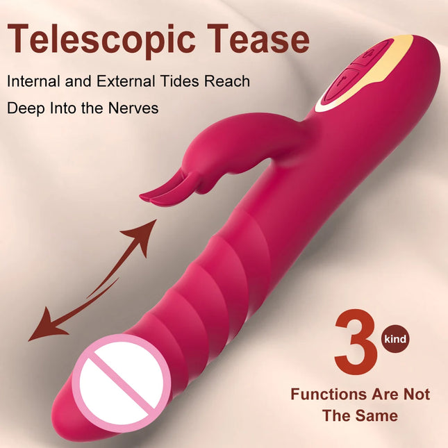 Thrusting Vibrator G Spot Dildo Sex Toy for Woman with Thrusting Vibration Rabbit Vibrators Clitoral Massager Sexual Wellness