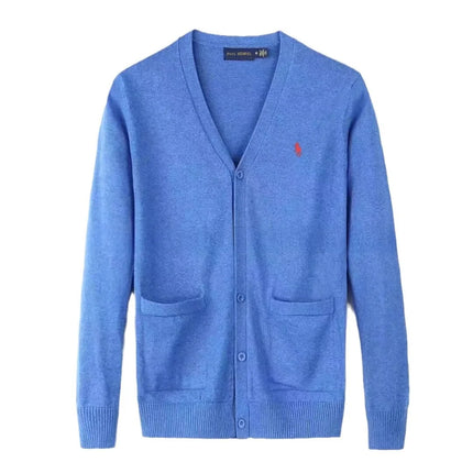 Winter New Style RL Horse Logo Men's Knitted Sweater Button Cardigan Business Casual Cotton Sweater Breathable Machine Washab...