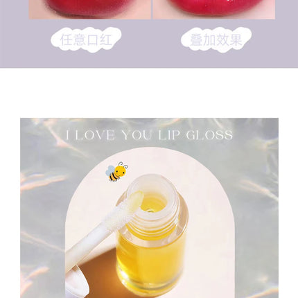 Bee Lip Oil Water-shine Glass Transparent Lip Honey Dry Repair Lip Care toot Lip Moisturizing Lip Oil