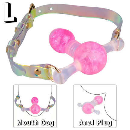 NNSX Silicone Mouth Gag with Adjustable Straps Breathable Ball Gag Deep Throat BDSM Adults Game Bondage Sex Toy For Women Men