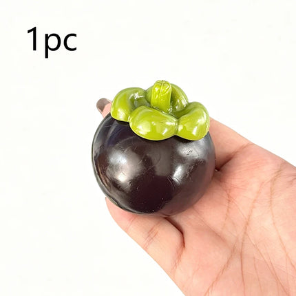 Mangosteen Crunchy Moldable Stress Ball Squeeze Toy Crispy Squishy Fidget Toy Round Blocks Filled Decompression Sensory Toy Gift