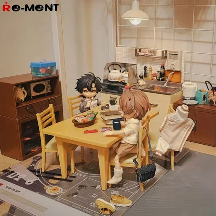 Genuine Re-Ment Genuine Dining Table At Home Japanese Style Miniature Scene Blind Box Trendy Collecte Model Ornament Gift Toys