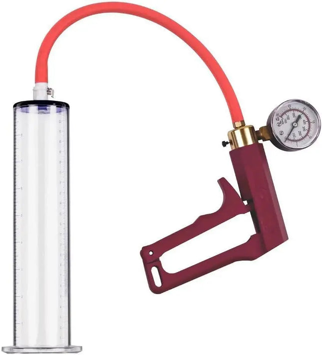 2026 New Upgrade 9" X 1.75" Penis Pump With Vacuum Gauge Red Handle, Vacuum Penis, Manual Penis Pump For Men, Enlargement, Pen