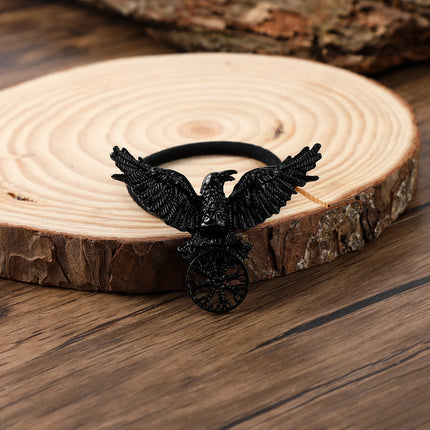 Viking Black Retro Crow Hair Accessories Viking Rune Elastic Band Hair Band Accessories Hip-Hop Punk Jewelry Animal Gothic Headdress Valentine's Day Mother's Day Birthday Gift