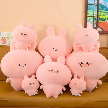 23cmAsamimi Doll Soothing Plush Doll Pink Rabbit Plush Toy Funny Expression Stuffed Animal Sleep Pillow Doll Birthday Xmas Gift