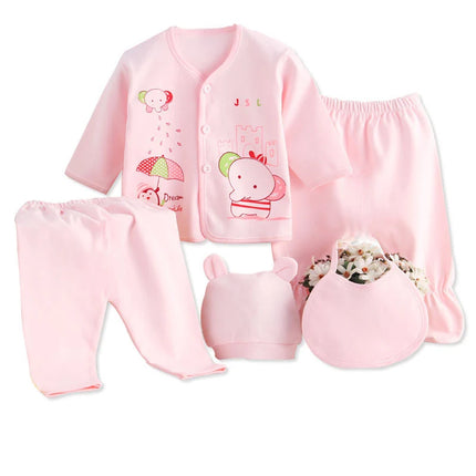Newborn Baby Sets (5pcs/set) Soft Clothing Cotton Fashion Boys Girls Suits
