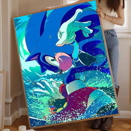 Affiche Murale Sonic 50x70cm Déco Moderne | Sonic Poster Wall Art Picture