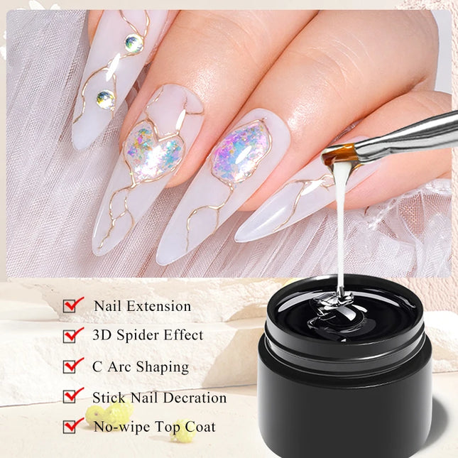 Mtssii 5 in 1 Glue Gel Reinforcement Gel No Wipe Top Coat Nail Art Soak Off UV Gel Varnish 3D Chrome Design Diamond Gel Gel