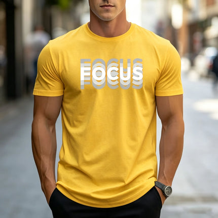 Gradient letter printed T-shirt, fashionable round neck short sleeved top, urban casual men's daily commuting short sleeved shir
