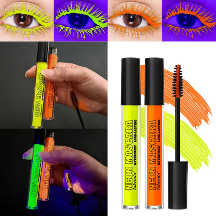 Color Mascara Thick Curl Waterproof Natural Eyelash Long Lasting Blue White Green Pink Luminousk Eye Makeup Korean Cosmetics