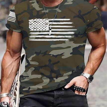 Skull Print Men's T-Shirt Summer Casual Wear for Men Sports Fitness Short-Sleeve T-Shirt for Men Streetwear Fashion Top for Men