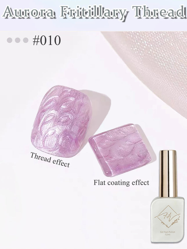 ZH 12ML 8-Color Pearl Shell Thread Nail Gel Polish Long Lasting White Pink Purple Salon Gel Nail Art DIY Solid Gel Polish