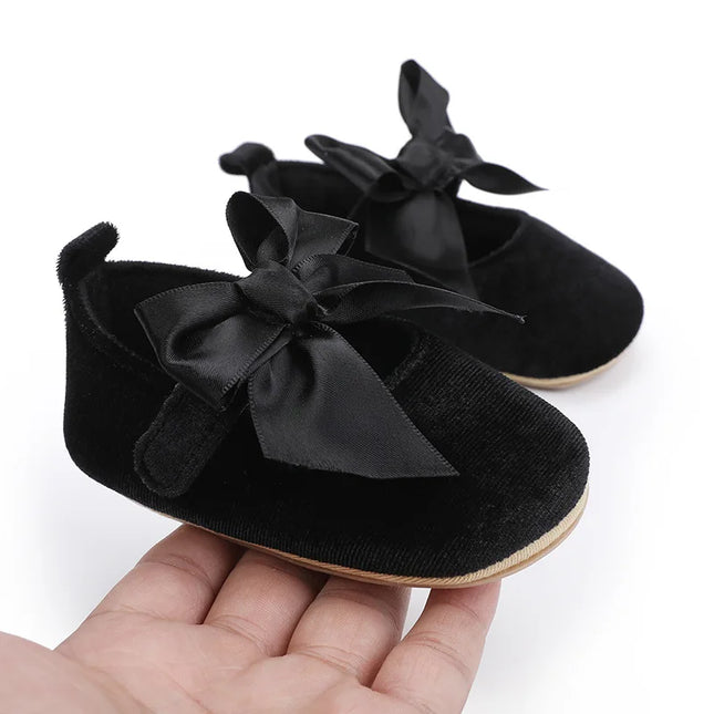 Spring and Autumn Baby Butterfly Knot Fashion Fluffy Princess Shoes 0-1 Year Old Baby Shoes Sneakers