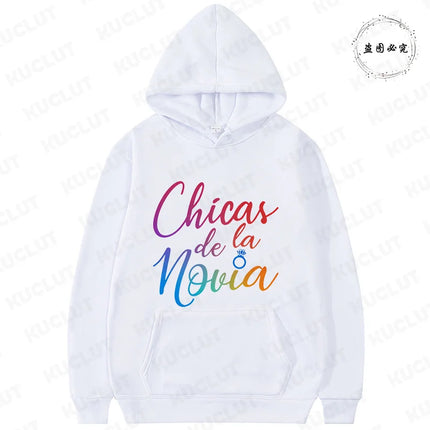 Women's Bachelorette Sweatshirts: Spanish Girls Single Farewell Pullover Hoodies, Future Bride & Bridesmaid for Bridal Shower