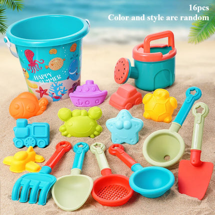 Children's beach toy set, play with sand, digging tools, beach bucket, perfect summer gift for children, random colors and style