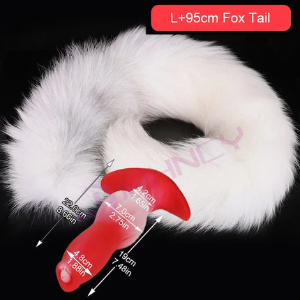 Anal Plug with Tail BDSM Adult Sex Game Cosplay 18+ Anal Dildo for Women Men Silicone Soft Butt Plug Gay Sex Toys for Party BDSM