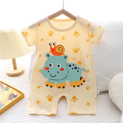 2025 Infant Toddler Crawling Clothes Cotton Summer Boys Girls Thin Male Baby Female Short-sleeved Romper suit Children's Onesie
