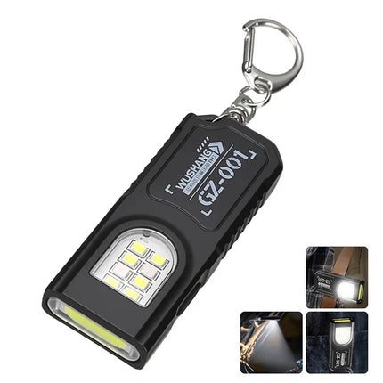 Portable EDC COB LED Flashlight with Magnetic Rechargeable Work Light with Hat Clip for Outdoor Camping Hiking Repair Vehicles