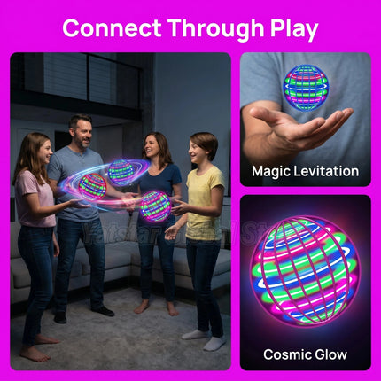 RC Magic Flying Ball Boomerang Fly Nova Orb Pro Mini Drone Hover Ball with LED Lights Flying Spinner Toy for Kids Christmas Gift