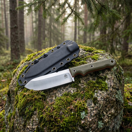 High-quality steel fixed blade, outdoor knife, camping knife, high-hardness stainless steel one-piece tang with sheath emergency