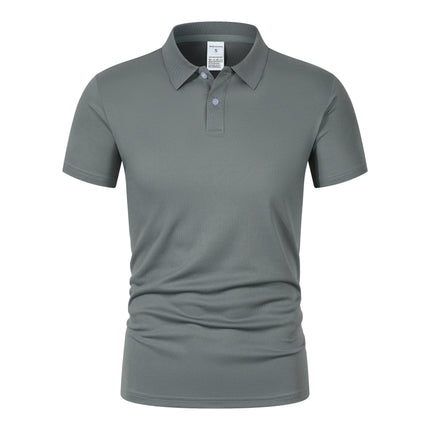 2025 Solid color polo shirt ultra-light men's quick-drying breathable sweat-wicking shirt suitable for fitness gym and running