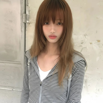 Tonngirls Y2k Japanese Hoodies Women Long Sleeve Striped Sweatshirt Streetwear American Striped Hoodies With Zipper E-girls