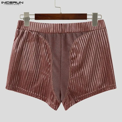 INCERUN Men's Shorts Mesh Patchwork Joggers Elastic Waist Summer Casual Men Bottoms Streetwear Workout 2026 Shorts For Man S-5XL