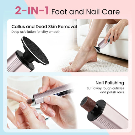 New Electric Foot Callus Remover 9-Speed LCD Rechargeable Foot Care File Dead Skin Remover Pedicure Tool Set 20PCS Sandpaper