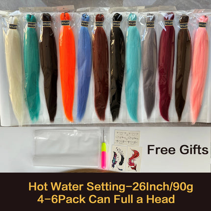 Kanekalon Hair 26 Inch 90g Pre Stretched Jumbo Braiding Hair Box Twist Braids Wholesale Synthetic Hair Extensions For Women
