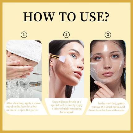 Kojic Acid Turmeric Overnight Wrapping Peel Off Mask Nourishes Hydrolyzed Collagen Glowing Skin Skin Firmnes Women Skincare