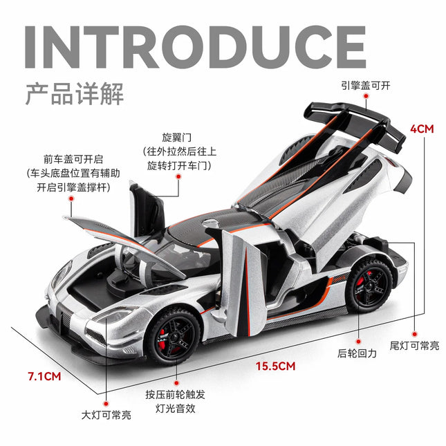 1:32 KNSG ONE 1 ONE-1 Miniature Toys Cars Alloy Diecast Models Boy High Simulation Miniature Holiday Present And Home Trendy Toy