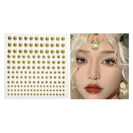New Diamond Sticker Fake Nose Stud Self Adhesive Rhinestones Non Piercing Eye Ear Face Body Jewelry For Women Sticker Crystal
