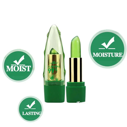 Aloe Vera Lip Balm - Temperature Activated Color Change | Hydrating Plant-Based Formula | Jelly Gloss