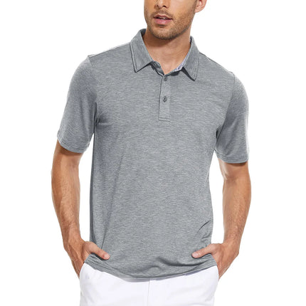 TACVASEN Summer Polo T-shirts Mens Casual Short Sleeve Shirts 3 Buttons Down Quick Dry Breathable Golf Fishing Pullover Workwear