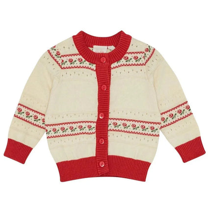 2025 Autumn Winter Kids Sweaters Baby Knit Cardigan Jacket Vest Strawberry Girls Princess Dress Long Sleeve Tee Shirt Pant Cloth