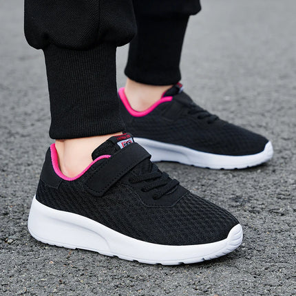 Boys' Breathable Running Shoes Lightweight Girls' Sports Shoes Seasonal Outdoor Children's Black Mesh Breathable Casual Shoes