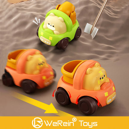 Adorable Animal Shaped Inertia Cars - Little Tiger Bear Pig Dog Cute Toy Vehicles for Kids