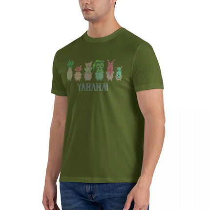 Korok Yahaha T Shirt Men 100% Cotton Vintage T-Shirt Round Collar Z-Zelda Tee Shirt Short Sleeve Clothes Gift Idea