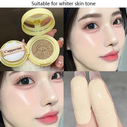 Moisturizing Concealer Air Cushion Foundation Cream Light Natural Waterproof Brighten High Coverage Base Makeup Cosmetics