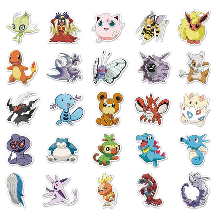 10/30/50/100pcs Japanese Anime Pokemon Stickers Cartoon Graffiti Decals DIY Stationery Luggage Fridge Reward Manga Sticker Toy