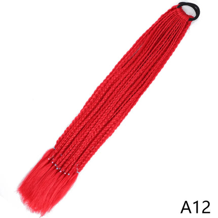 AZQUEEN Synthetic Gradient Color Dirty Braided Ponytail 60CM Elastic Rubber Band Braiding Pony Tail Hair Extensions For Girls