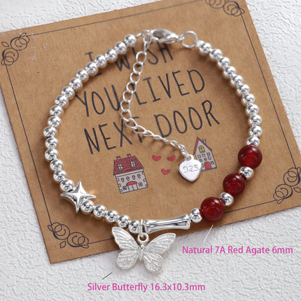 VENTFILLE 925 Sterling Silver Butterfly Bracelet for Girl Bead String Design Insect Fashion Versatile Jewelry Gift Dropshipping