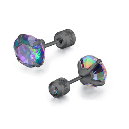 1 piece Medical Stainless Steel Crystal Zircon Ear Studs Earrings Tragus Cartilage Hypoallergenic Screws Piercing Jewelry